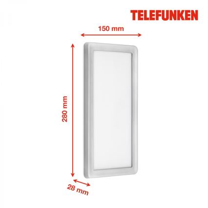 Telefunken 313604TF - Applique a LED da esterno LED/16W/230V IP44 argento