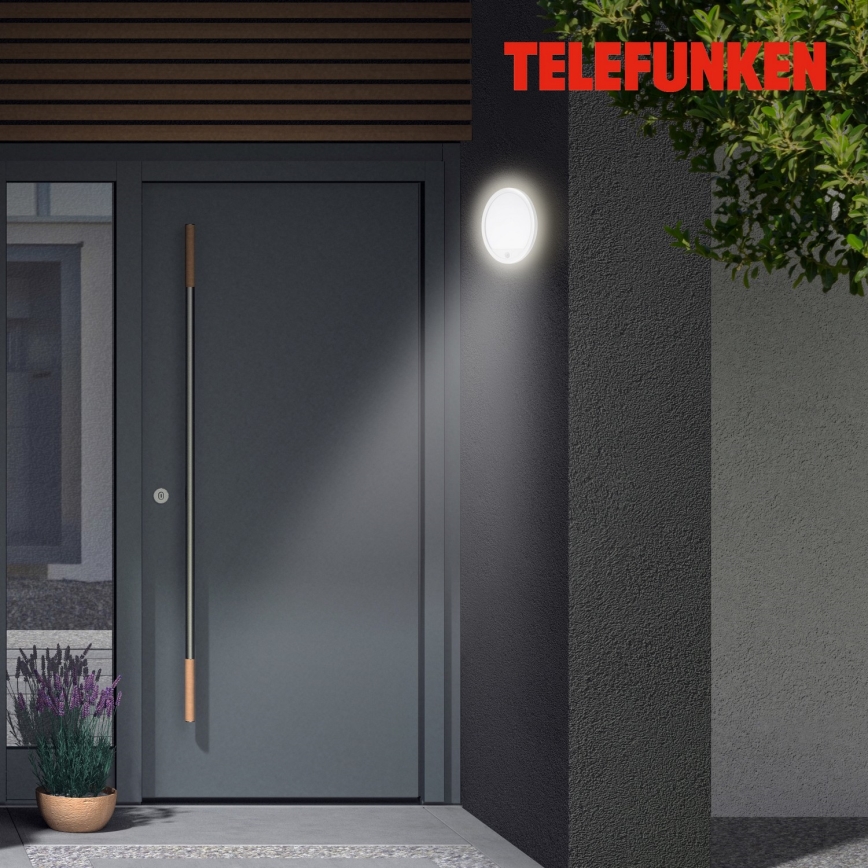 Telefunken 313706TF - LED Applique da esterno con sensore LED/15W/230V IP44 bianco
