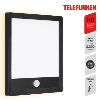 Telefunken 313805TF - Lampada da parete LED da esterno con sensore LED/15W/230V IP44