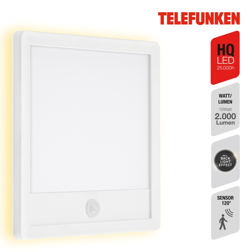 Telefunken 313806TF - LED Applique da esterno con sensore LED/15W/230V IP44
