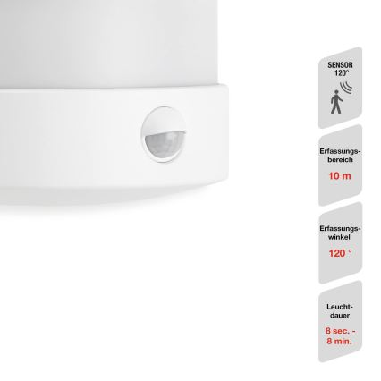 Telefunken 315506TF - Lampada da parete per esterni LED con sensore LED/12W/230V IP44 bianco