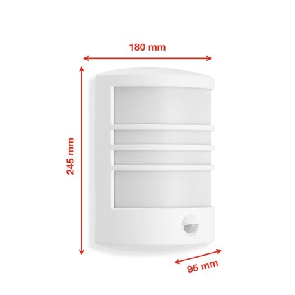 Telefunken 315506TF - Lampada da parete per esterni LED con sensore LED/12W/230V IP44 bianco
