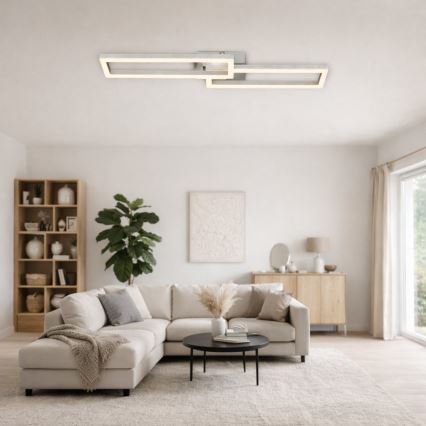 Telefunken 316108TF - Plafoniera LED RGBW dimmerabile da soffitto FRAME LED/40W/230V 3000-6500K Wi-Fi compatibile con Tuya, cromo opaco