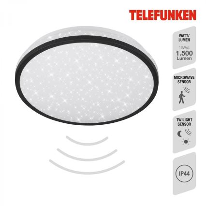 Telefunken 318305TF - Plafoniera LED da bagno con sensore LED/16W/230V IP44 diametro 28 cm