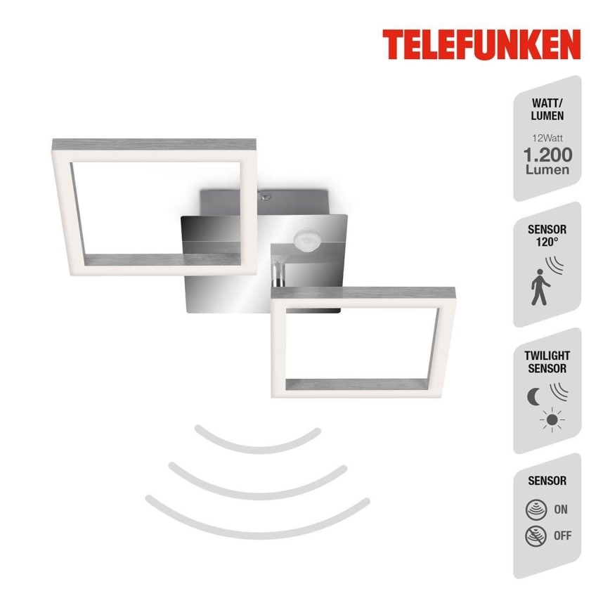 Telefunken 318508TF - Plafoniera LED con sensore FRAME LED/12W/230V 3000K cromo opaco