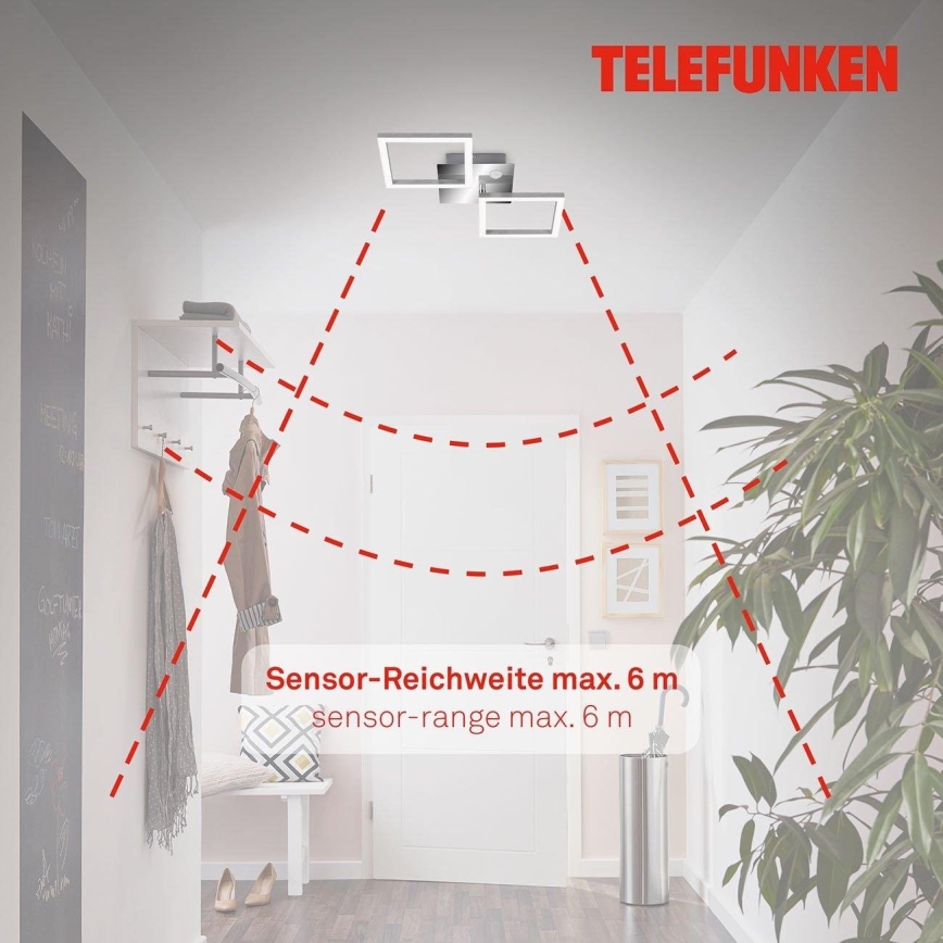 Telefunken 318508TF - Plafoniera LED con sensore FRAME LED/12W/230V 3000K cromo opaco