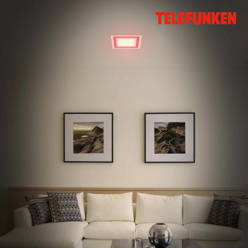 Telefunken 318706TF - Pannello LED RGBW dimmerabile, 18W, 230V, 3000-6500K + telecomando