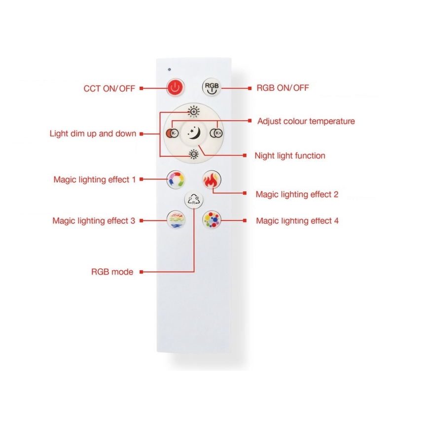 Telefunken 319704TF - Plafoniera LED RGB dimmerabile LED/24W/230V 3000-6500K + telecomando