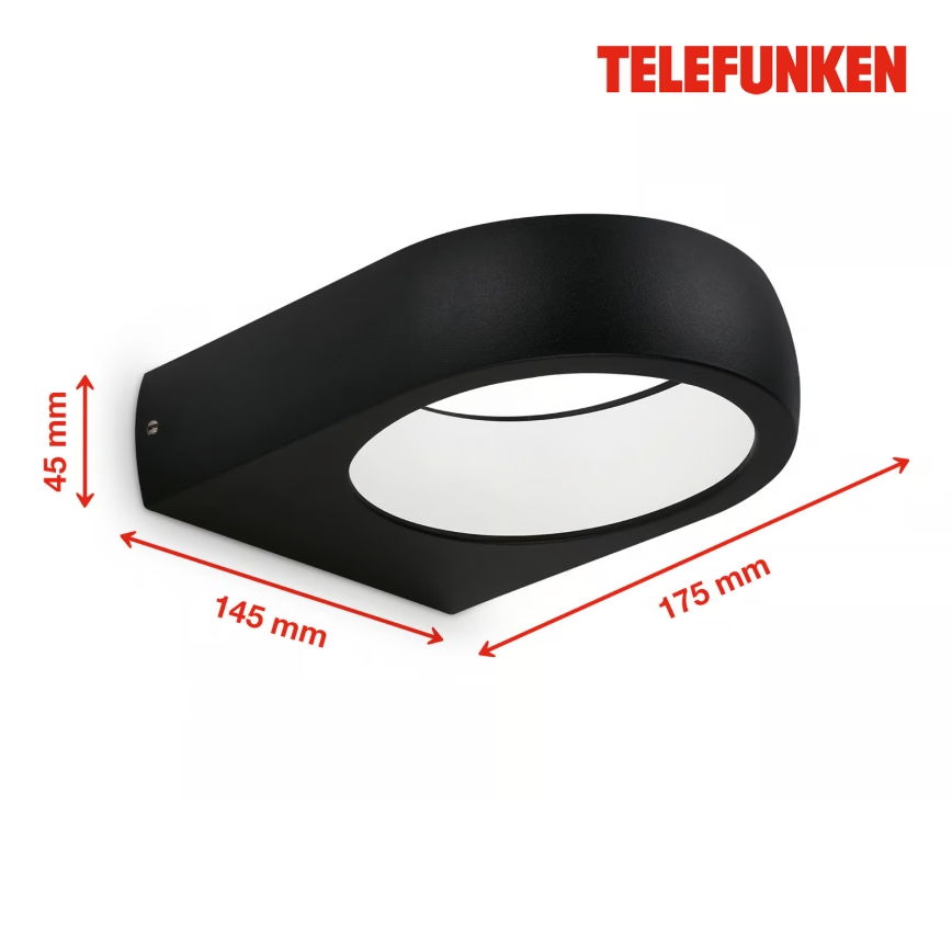 Telefunken 320205TF - Applique da esterno LED/7,5W/230V IP44 nera