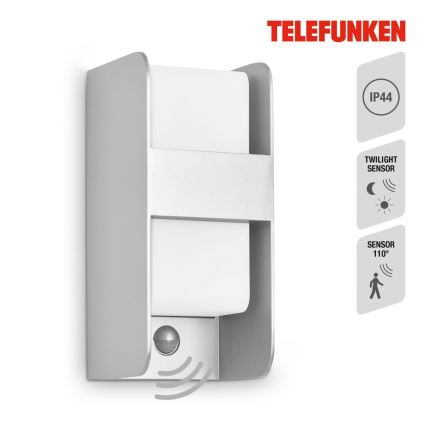Telefunken 321104TF - Applique da esterno con sensore 1xE27/12W/230V IP44 bianco