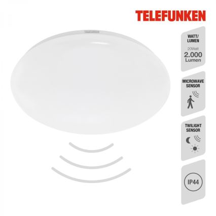 Telefunken 601306TF - Plafoniera LED da bagno con sensore LED/20W/230V IP44 diametro 40 cm