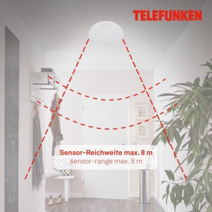 Telefunken 601706TF - Plafoniera LED con sensore LED/12W/230V diametro 27 cm