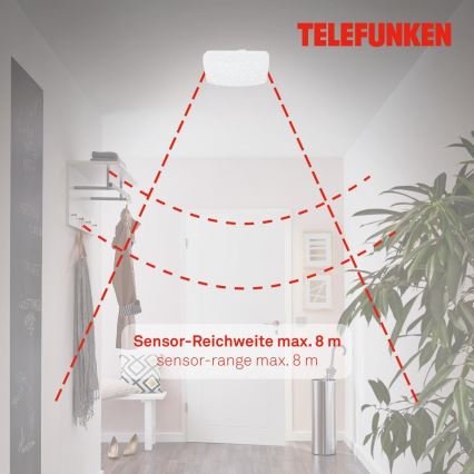 Telefunken 601906TF - Plafoniera LED con sensore LED/12W/230V 4000K