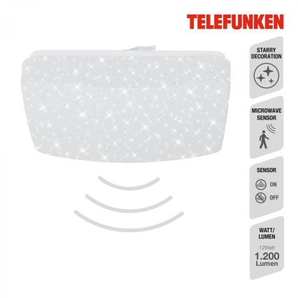 Telefunken 601906TF - Plafoniera LED con sensore LED/12W/230V 4000K