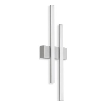 Telefunken - Applique da esterno a LED, 2x LED da 4W, 230V, IP44, argento