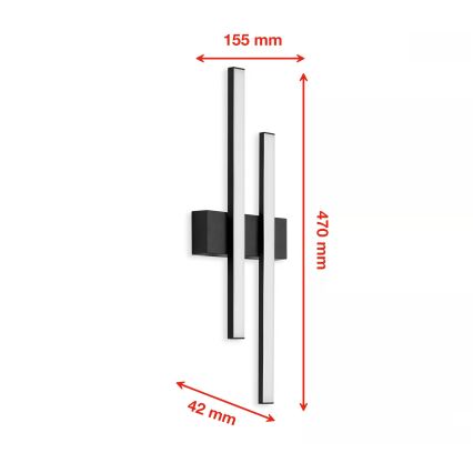 Telefunken - Applique da esterno a LED 2xLED/4W/230V IP44 nero