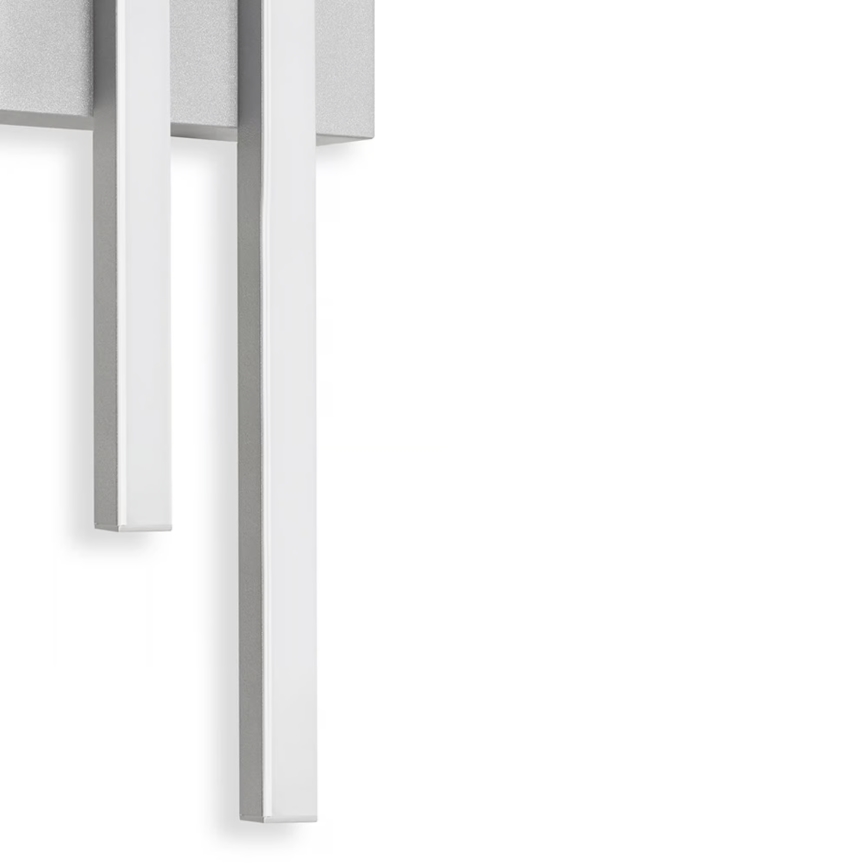 Telefunken - Applique LED da esterno 2x4W, 230V, 4000K, IP44, argento