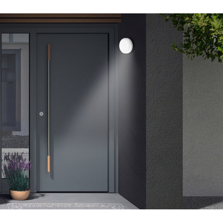 Telefunken - Lampada da parete esterna LED con sensore crepuscolare e rilevatore di movimento LED/12W/230V IP44 bianco