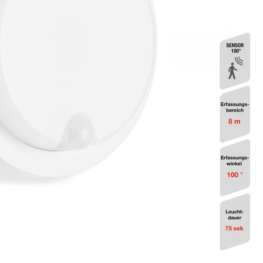 Telefunken - Lampada da parete esterna LED con sensore crepuscolare e rilevatore di movimento LED/12W/230V IP44 bianco