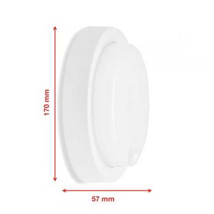 Telefunken - Lampada da parete esterna LED con sensore crepuscolare e rilevatore di movimento LED/12W/230V IP44 bianco