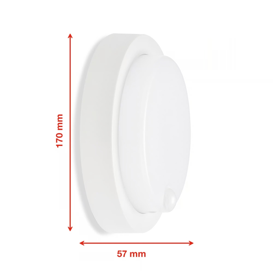 Telefunken - Lampada da parete esterna LED con sensore crepuscolare e rilevatore di movimento LED/12W/230V IP44 bianco