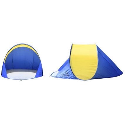 Tenda da spiaggia blu/giallo 120x195 cm