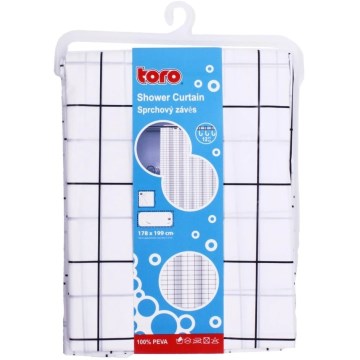 Tenda doccia TORO EASY 178x199 cm bianco/nero