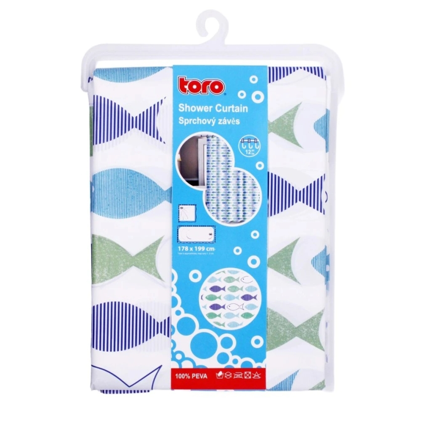 Tenda doccia TORO PREMIUM 178x199 cm blu/verde