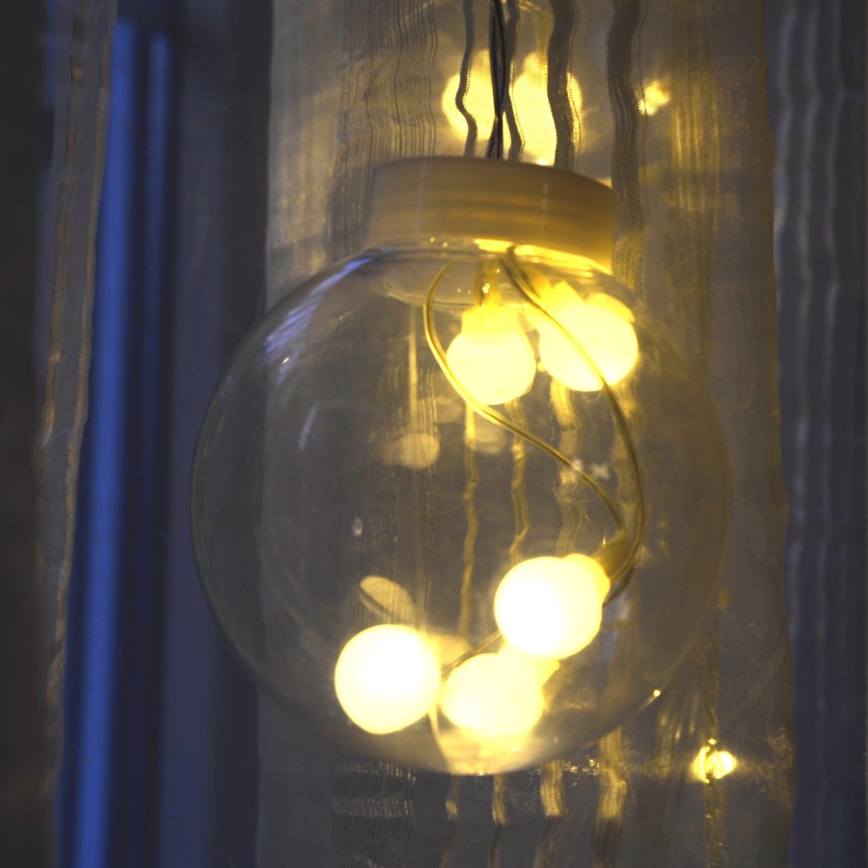 Tenda luminosa a LED WISH BALLS 108 LED/8 funzioni 4,5 m bianco caldo