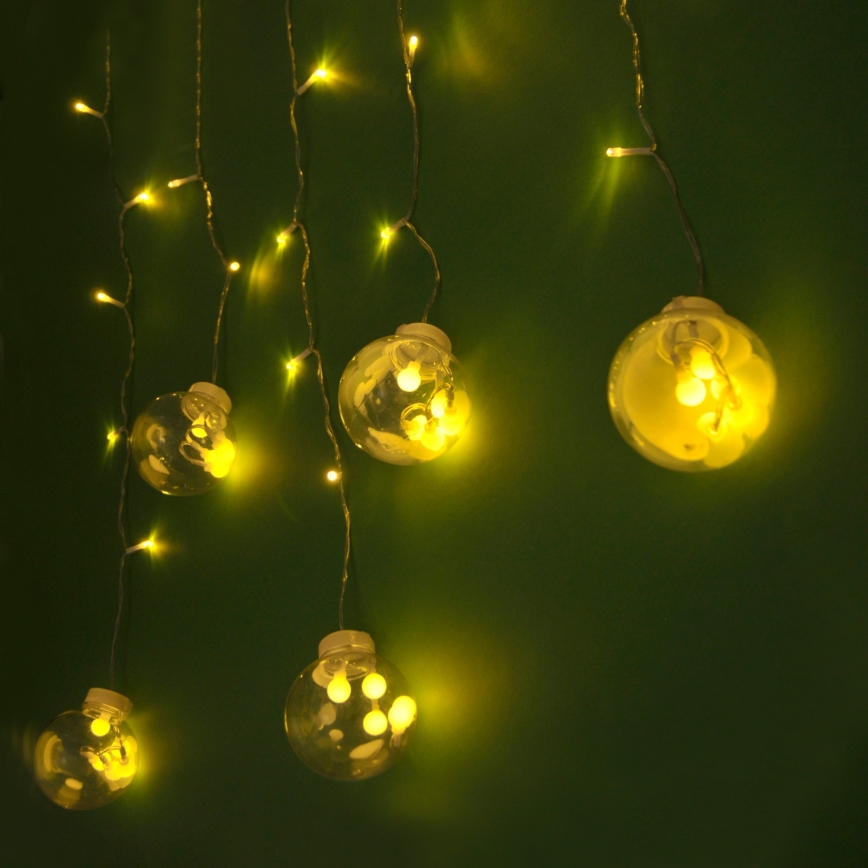 Tenda luminosa a LED WISH BALLS 108 LED/8 funzioni 4,5 m bianco caldo