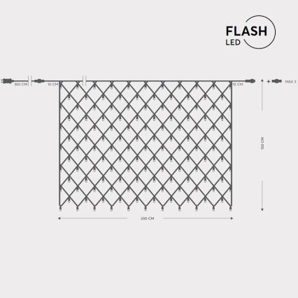 Tenda luminosa a rete LED per esterni NET 240xLED/7,2W/230V 1,5x2 m IP44 bianco caldo