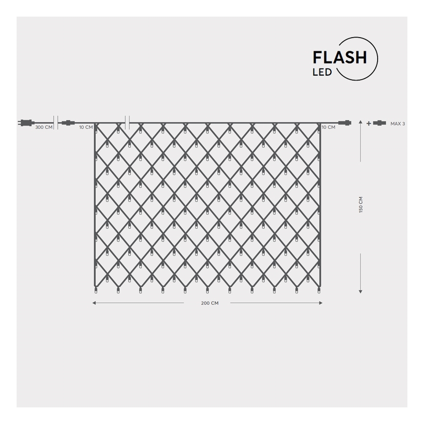 Tenda luminosa a rete LED per esterni NET 240xLED/7,2W/230V 1,5x2 m IP44 bianco caldo