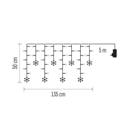 Tenda luminosa di Natale LED 60xLED/1,35W 635x50 cm bianco freddo