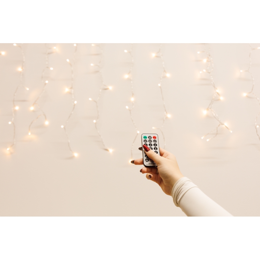 LED dimmerabile da esterno tenda luminosa CURTAIN 360xLED/8,4W/230V 2x2 m IP44 bianco caldo + telecomando