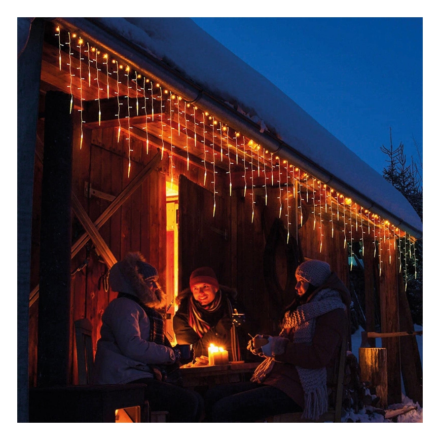 Tenda luminosa natalizia da esterno 180 LED 3,5x0,7 m IP44 bianco caldo