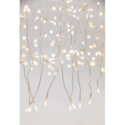 Tenda luminosa natalizia LED dimmerabile da esterno CURTAIN 360xLED/8,4W/230V 2x2 m IP44 bianco caldo + telecomando
