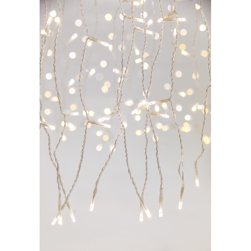 Tenda luminosa natalizia LED dimmerabile da esterno CURTAIN 360xLED/8,4W/230V 2x2 m IP44 bianco caldo + telecomando