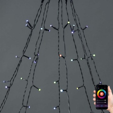 Tenda luminosa natalizia LED RGB 240xLED/11 funzioni 8m IP65 Wi-Fi Tuya