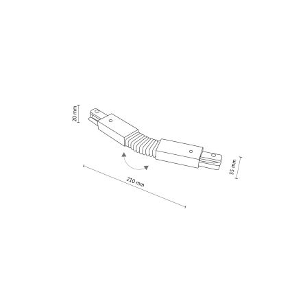 Terminale per sistema a binario 1 fase TRACER flessibile nero