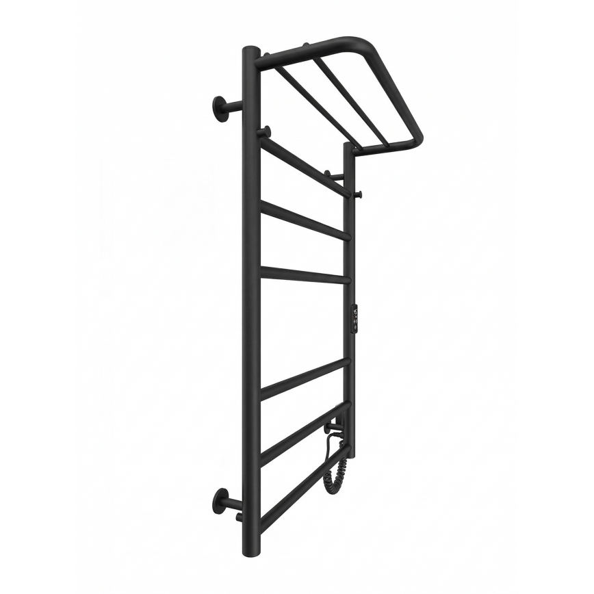 Termoarredo a scaletta per bagno HOME 95W/230V 77x53 cm inox/nero lato destro