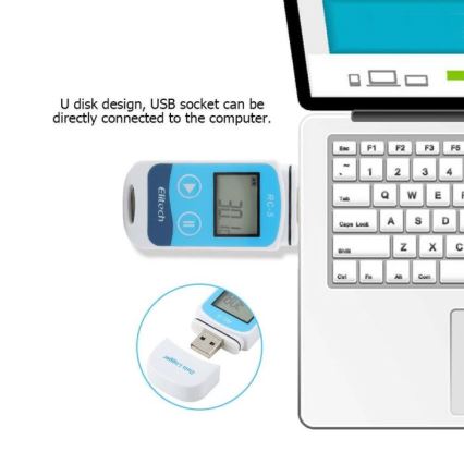 Termometro di registrazione USB/1xCR2032 IP67