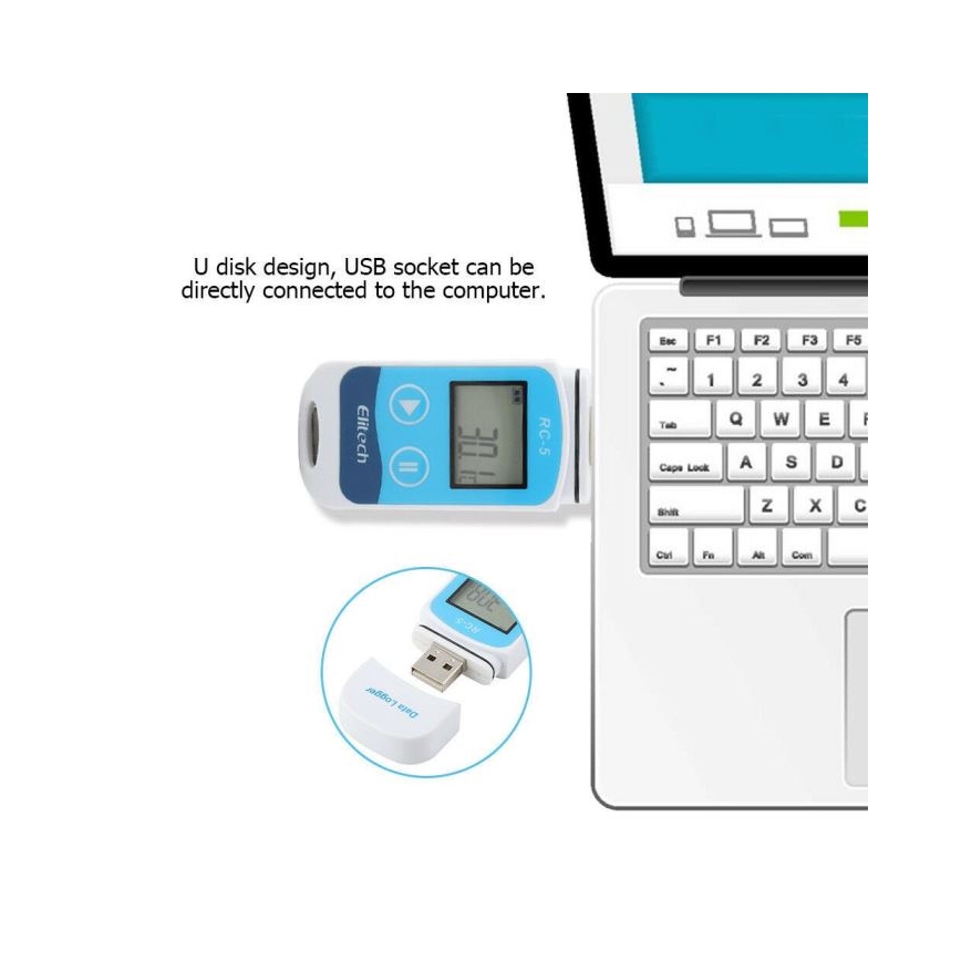 Termometro di registrazione USB/1xCR2032 IP67