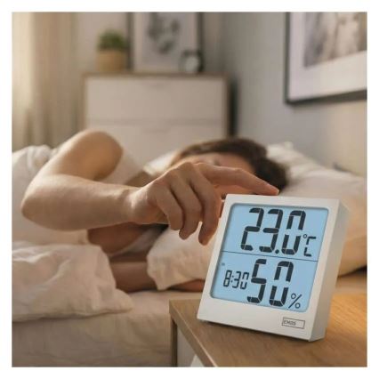 Termometro digitale con igrometro 1xAA bianco