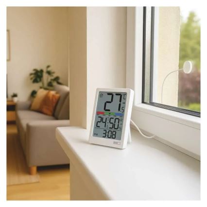 Termometro digitale con igrometro, 2x AAA, bianco