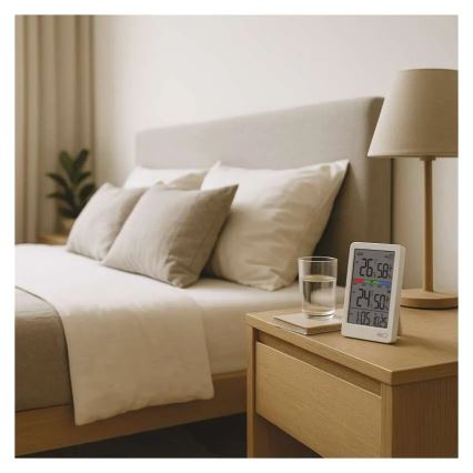 Termometro digitale con igrometro 2xAAA bianco