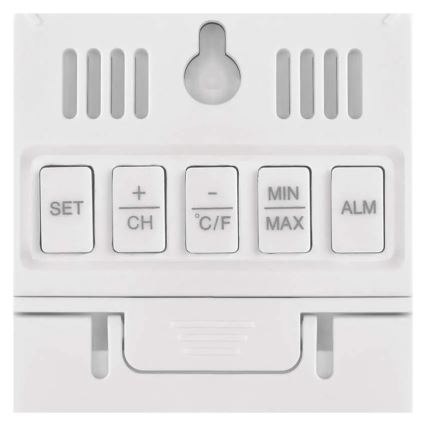 Termometro digitale con igrometro, alimentato da 2 batterie AAA, bianco