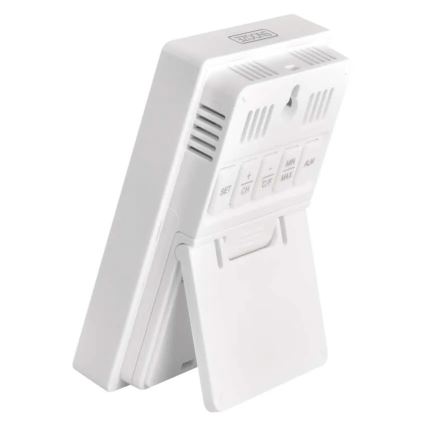 Termometro digitale con igrometro, alimentato da 2 batterie AAA, bianco
