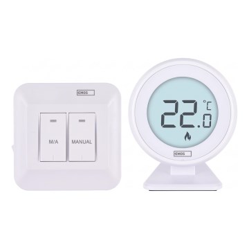 Termostato ambiente manuale senza fili 230V/16A 2xAA bianco