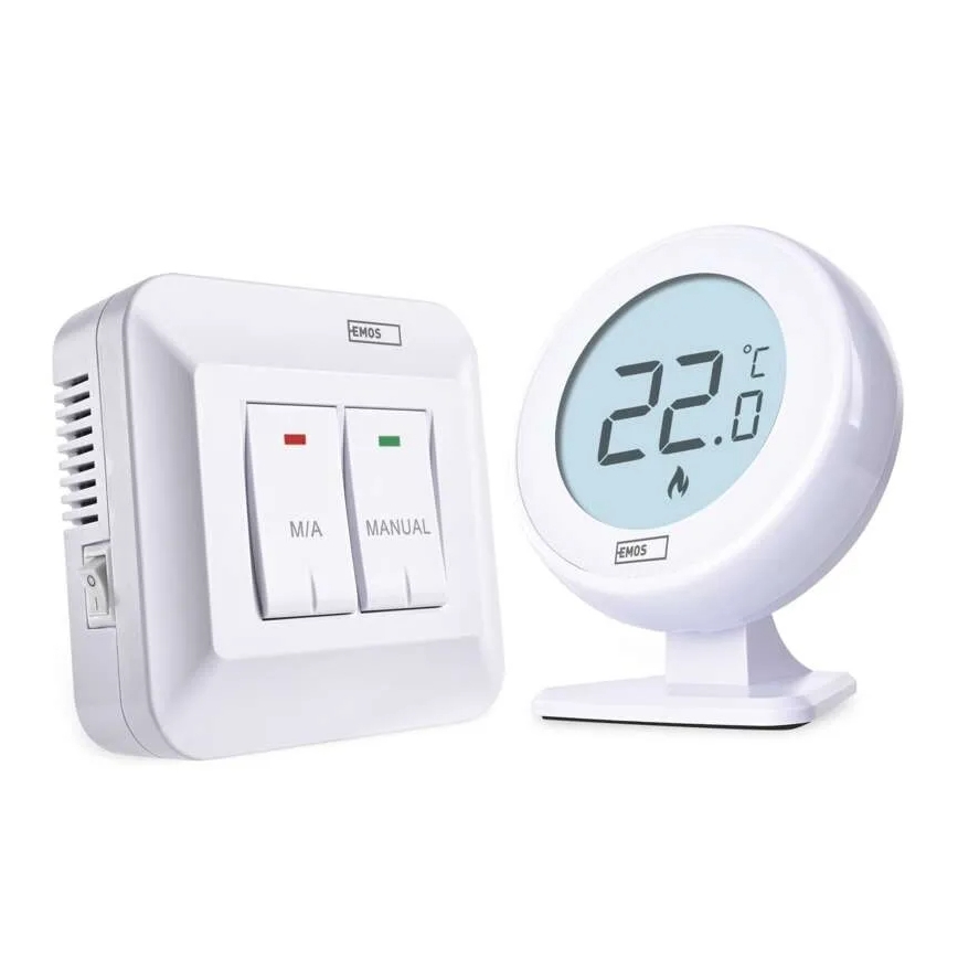 Termostato ambiente manuale senza fili 230V/16A 2xAA bianco