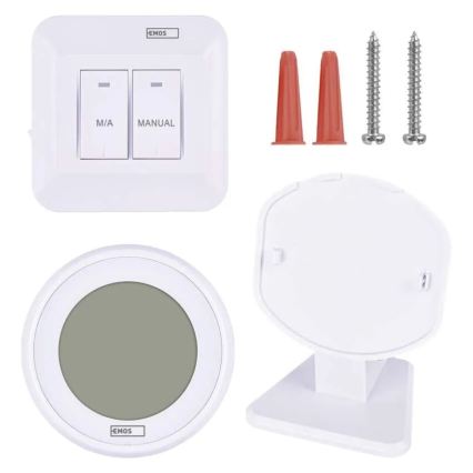 Termostato ambiente manuale senza fili 230V/16A 2xAA bianco